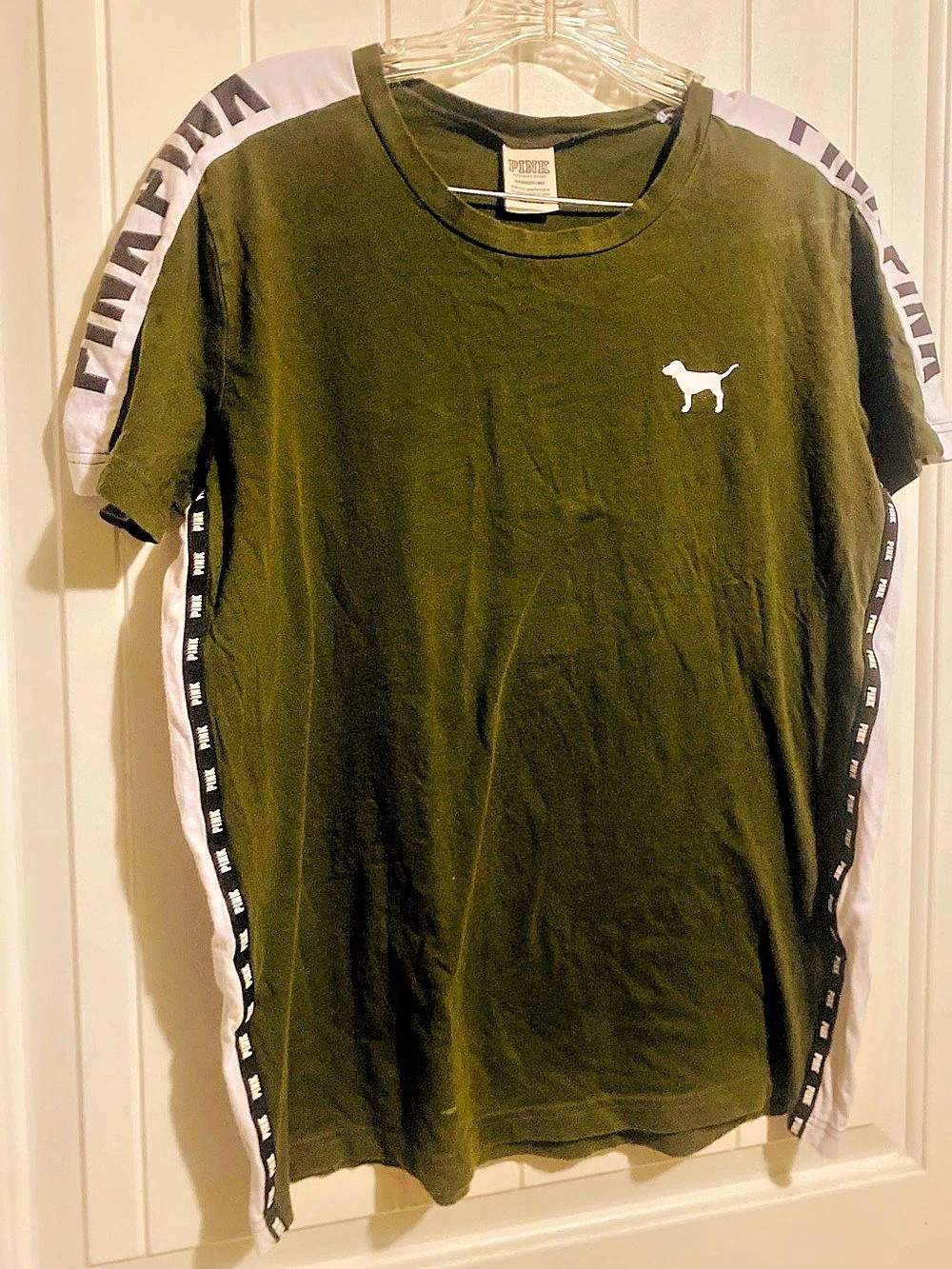 Victoria  Secret PINK Color Block Logo Tee Size Small